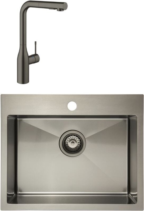 Thumbnail - Swiss Aqua Technologies /Grohe - Set Timeless Kücheneinbauspüle Edelstahl 304, 55x45x21 cm + Essence Einhebelmischer Spü...