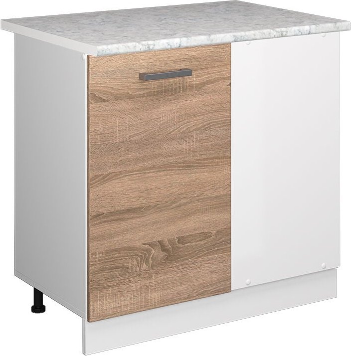 Vicco - Eckunterschrank R-Line, Sonoma, 86 cm, ap Marmor