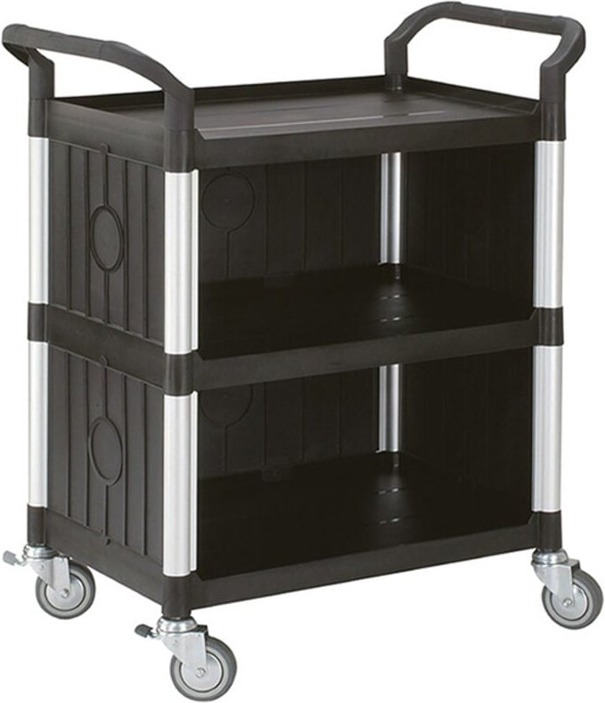 Servierwagen aus Polypropylen 3 Platten 680x450mm - mit Kasten - 250kg - S5C