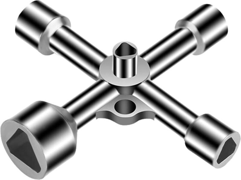 Bluedeer - 4 Wege Dreikantschlüssel, 5 Größen (7mm/10mm/12mm/13mm/18mm Innendurchmesser), Universalschlüssel für Schaltk...