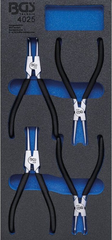 Bgs Technic - Werkstattwageneinlage 1/3: Sprengringzangen-Satz 4-tlg.