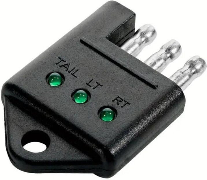 4-poliger Anhängersteckdosentester, 4-Wege-Flachlichttester für die Verkabelung von gezogenen Fahrzeugen mit LED-Anzeige...