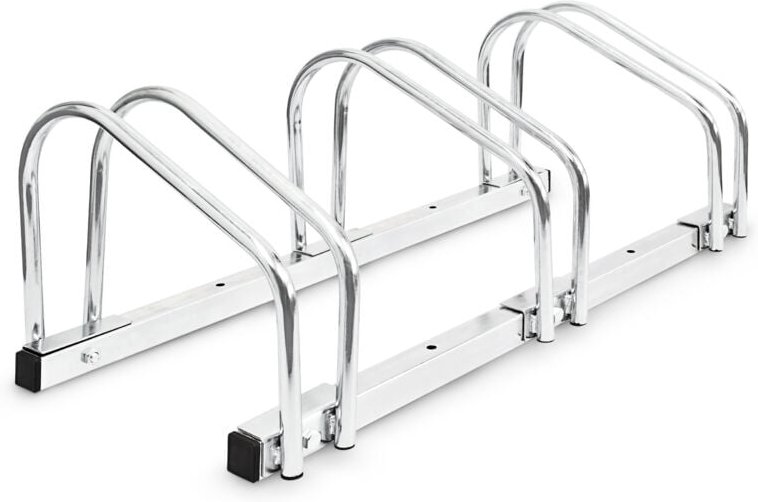 3 x 3er Fahrradständer im Set, Mehrfachständer für je 3 Fahrräder, zur Boden- und Wandmontage, HBT 26 x 73 x 32 cm, silb...