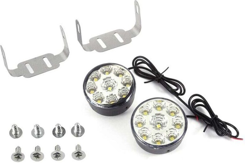 ALOVEZ 2 Stück Universal Super White 12 V 9-SMD LED Runde Glühbirnen für Tagfahrlicht und Nebelscheinwerfer