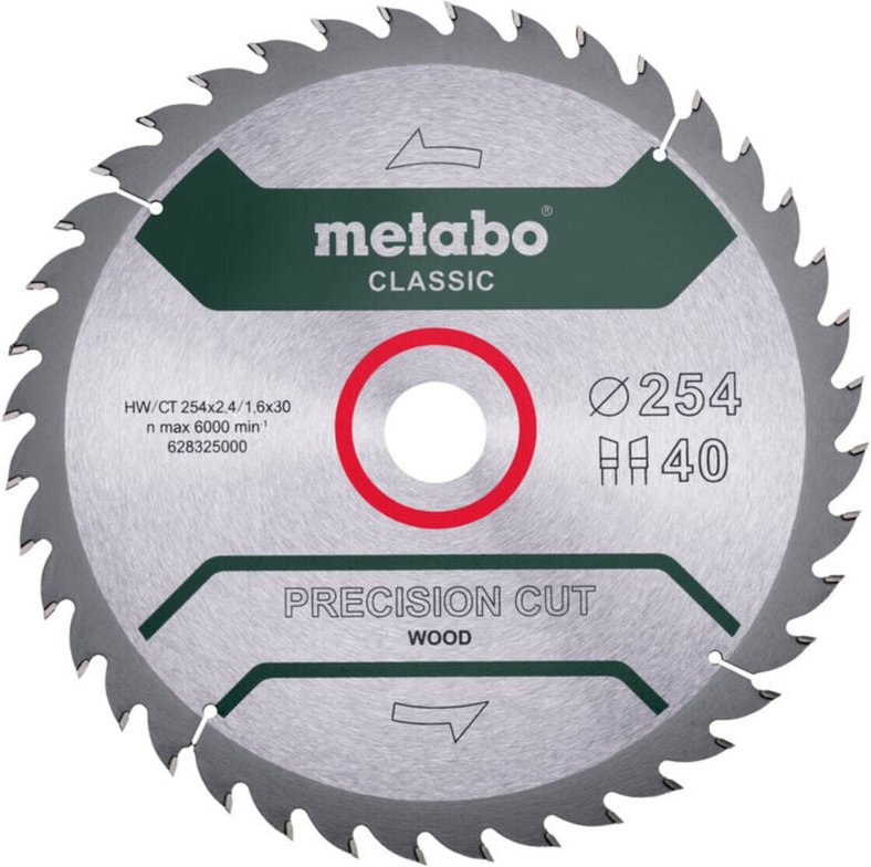 Metabo - Sägeblatt 'precision cut wood - classic', 254x2,4/1,6x30, Z40 wz 20° /b (6283260