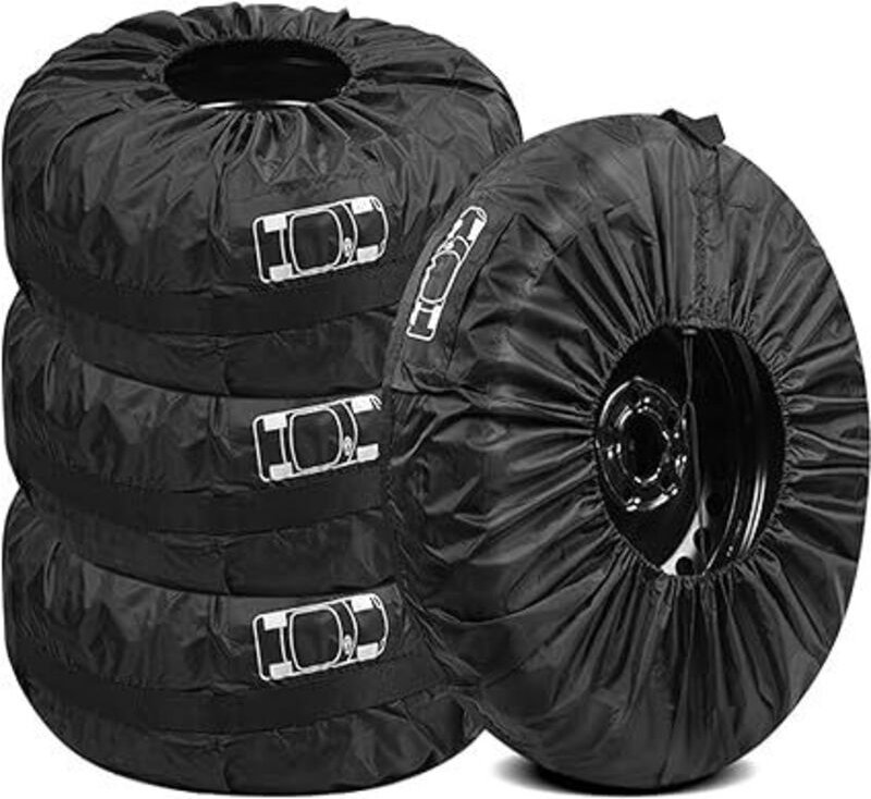 Lntyq 4er Set Auto-Radreifenabdeckungen, Autoreifenabdeckung, wasserdichter Schutz vor Schnee und Sonne für 13-18 Zoll R...