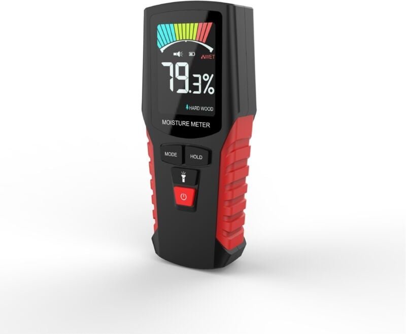 Feuchtigkeitstester, zerstörungsfreier Feuchtigkeitsmesser, Holzfeuchtedetektor mit 4 Modi, großer Farbbildschirm, Batte...