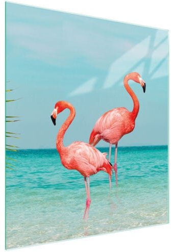 Glasschneidebrett 45x52 Flamingo