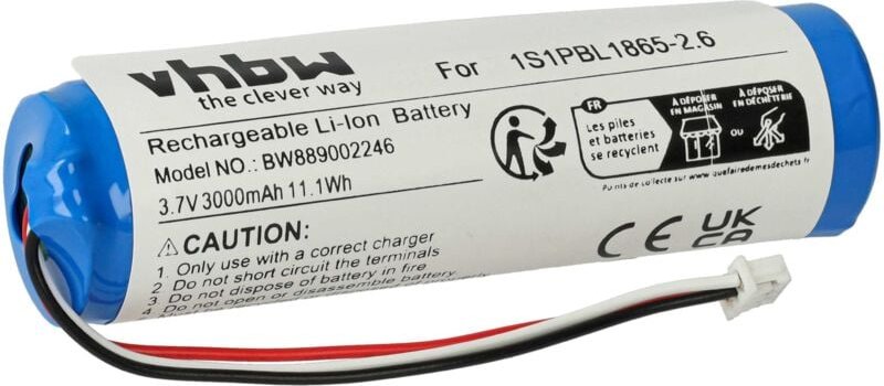 vhbw Akku Ersatz für Philips 1S1PBL1865-2.6 für Babyphone Babytalker (3000 mAh, 3,7 V, Li-Ion)