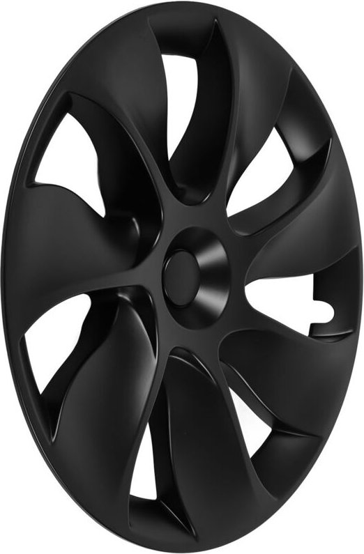 4 Stück 19-Zoll-Radnabenkappe, mattschwarz, vollständig umwickelter Felgenschutz, hochfester Ersatz für Tesla Model y 20...