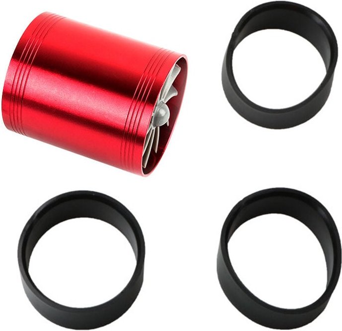 Thumbnail - Lntyq - Luftansaugturbine, Auto-Aluminiumlegierung + Gummi-Luftansaugturbine, Doppellüfterturbine, Supercharger, Gas-Spr...