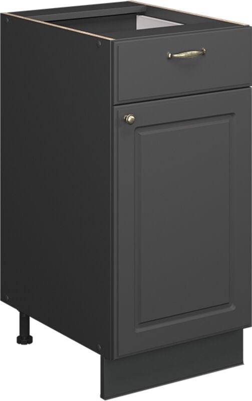 Küchenunterschrank Fame-Line, Anthrazit-Gold Landhaus, 40 cm ohne Arbeitsplatte, Vicco