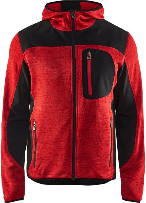 Blaklader - Strickjacke mit Kapuze t.s - rot/schwarz - 493021175699-S