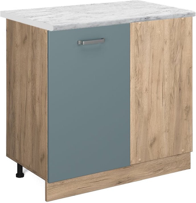 Vicco - Eckunterschrank R-Line, Blau-Grau, 86 cm ap Marmor