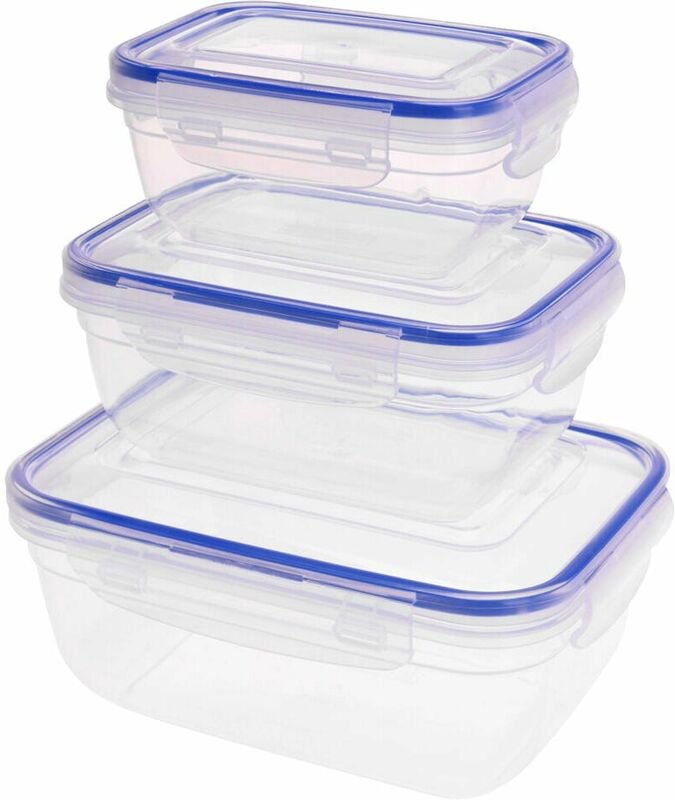 Excellent Houseware - Lebensmittelaufbewahrungsbehälter, 3 Stück, Kunststoff
