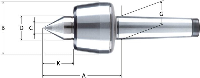Röhm Körnerspitze mitlaufend hm Gr.114 mk 6