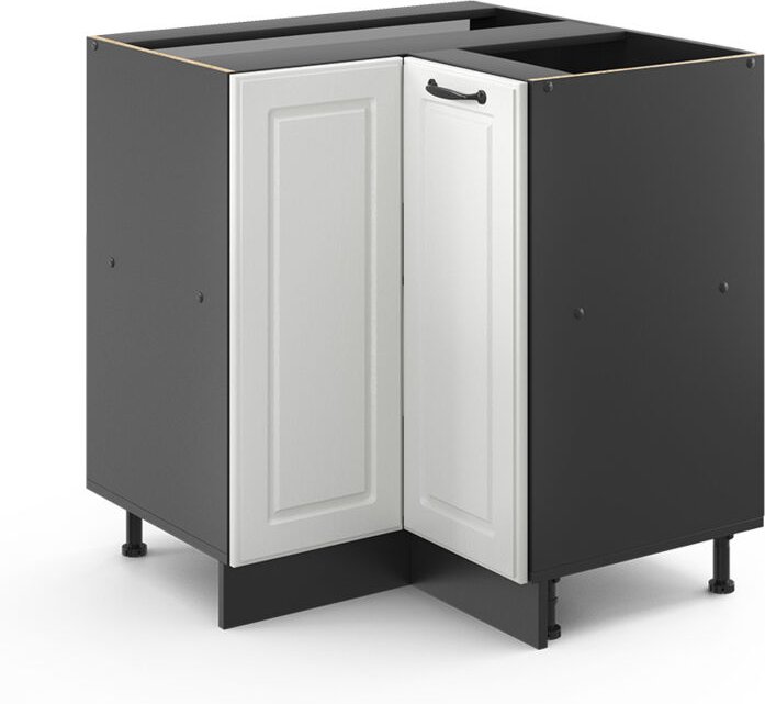 Vicco - Eckunterschrank R-Line, Weiß Landhaus, 75.6 cm ohne Arbeitsplatte