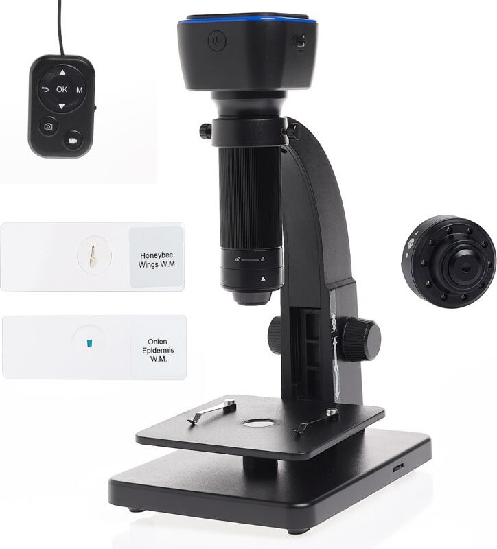 Schwarzes biologisches Mikroskop mit 5-Megapixel-WLAN-Kamera
