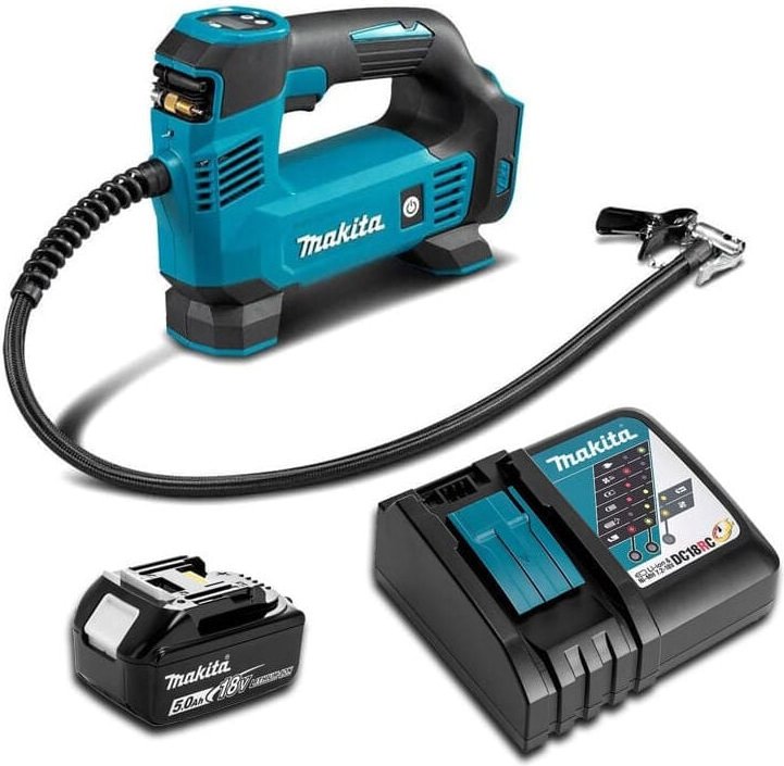 Thumbnail - 18V Li-Ion (1x5,0 Ah) Inflator mit Schnellladegerät Makita DMP180RT