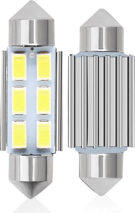 Aougo - 4 Stück C5w led 36 mm 5630 smd 6 LED-Glühbirne Kuppellampe Soffitte C5w Led dc 12 v Weiß Auto