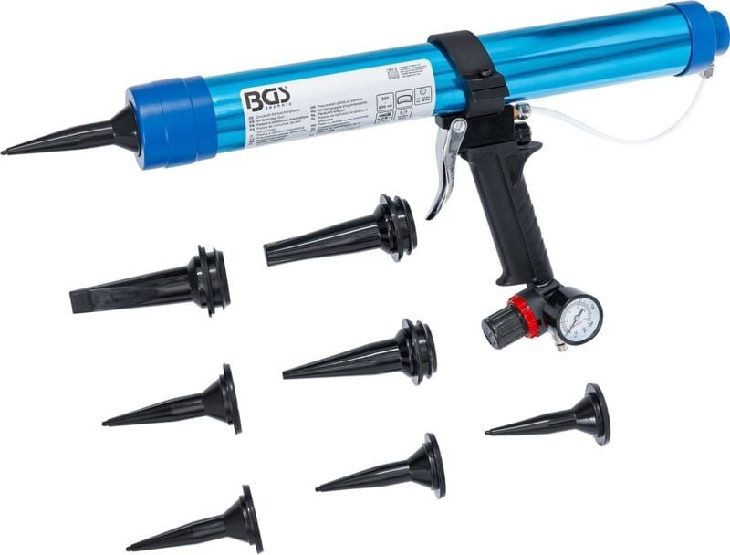 Druckluft-Kleb- und Dichtstoffpresse für Schlauchbeutel