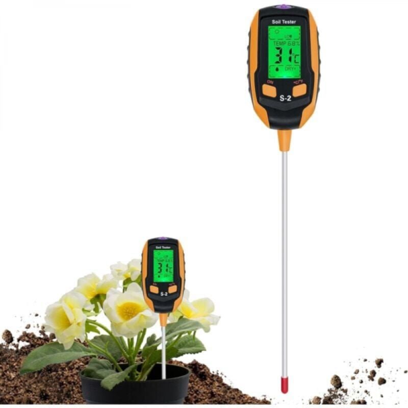 Thumbnail - 4-in-1-Boden-pH-Meter, digitaler Bodenfeuchtigkeitstester, Pflanzenthermometer, Hygrometer, Test für Topfpflanzen, Gärte...