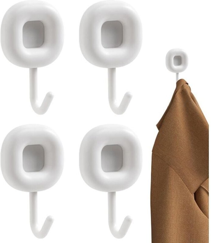 4er-Pack Klebehaken für die Schlafzimmerwand, selbstklebende Handtuchhalter, robuste Kleiderhaken, Klebehaken für Küche ...