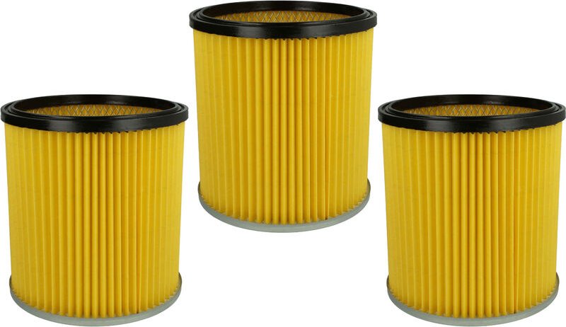 3x Faltenfilter kompatibel mit Kärcher k 2901 plus (1.085-810.0) Staubsauger - Filter, Patronenfilter, Papier, gelb - Vh...
