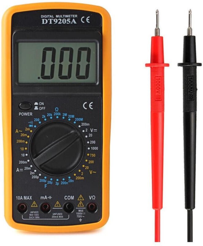 Trade Shop Traesio - Trade Shop - multimeter multimetro digitale pro tester mit DT9205A cavi -