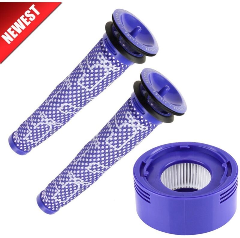3er-Pack Vor- und Nachmotorfilter-Ersatz für Dyson V8 und V7 Akku-Staubsauger-Filterset
