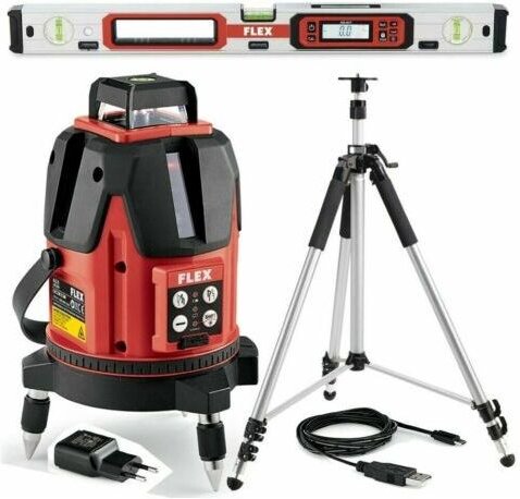 Flex Kreuzlinien-Laser ALC 8 + Stativ LKS100-300 5/8 + Digitale Wasserwaage ADL 60-P (497274)