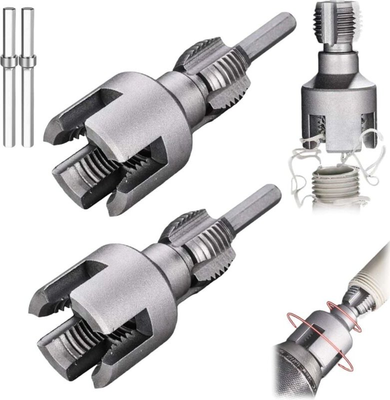 Jalleria - 1/2'' und 3/4'' integriertes Innen- und Außengewindewerkzeug für Rohre, geeignet zum Gewindeschneiden mit ele...