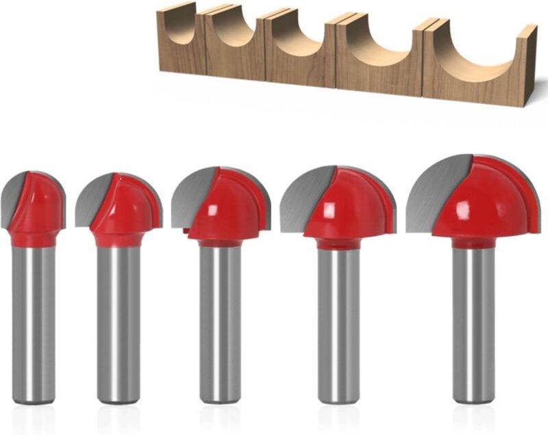5-teiliger Rundschaftfräser, 8-mm-Fräser, Gravur-Schaftfräser-Schneidwerkzeug, Hobel-Holzbearbeitungswerkzeug
