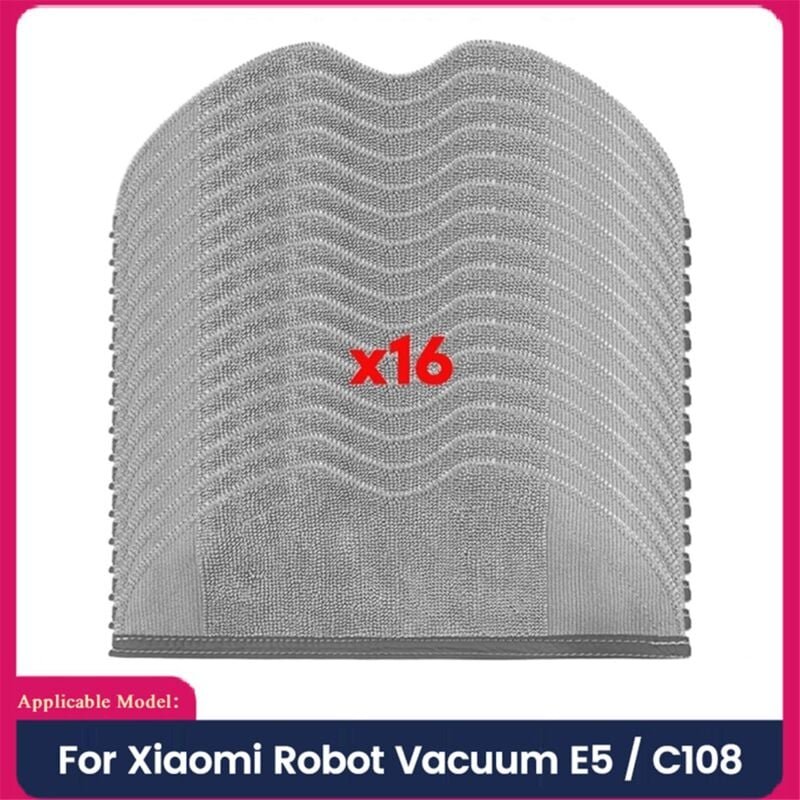 Wischpads für Roboterstaubsauger E5 / C108 Reinigerzubehör Waschbares Mikrofasertuch 16 stücke
