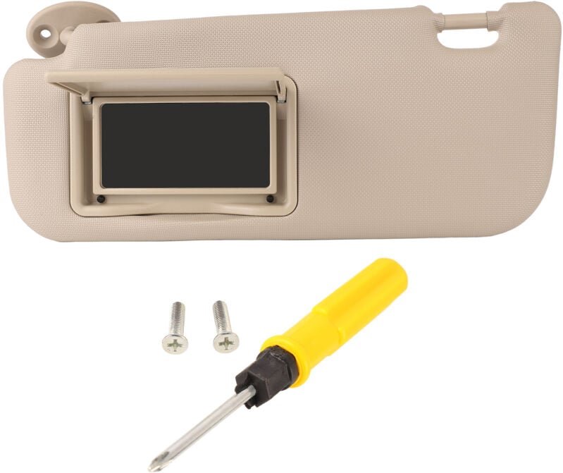 Jeffergarden - Auto-Sonnenblende, links, Fahrerseite, grau, langlebig, hohe Härte, Sonnenblende mit Kosmetikspiegel, Ers...