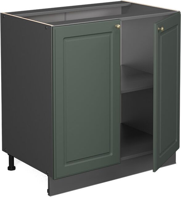 Vicco - Spülenunterschrank Fame-Line, Grün-Gold Landhaus, 80 cm mit Regal, ap Marmor