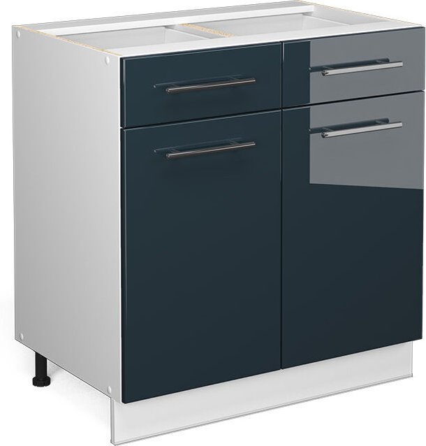 Küchenschränke Fame-Line, Dunkelblau Hochglanz, 80 cm ohne Arbeitsplatte, Vicco