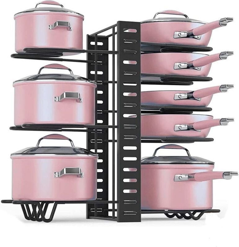 Alovez - Topf- und Pfannenaufbewahrungsregal mit verstellbaren Trennwänden