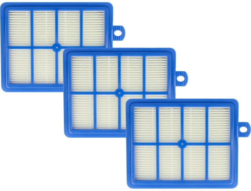 Thumbnail - 3x Staubsaugerfilter kompatibel mit Philips Specialist fc 9131 Staubsauger - Abluftfilter Blau Weiß - Vhbw