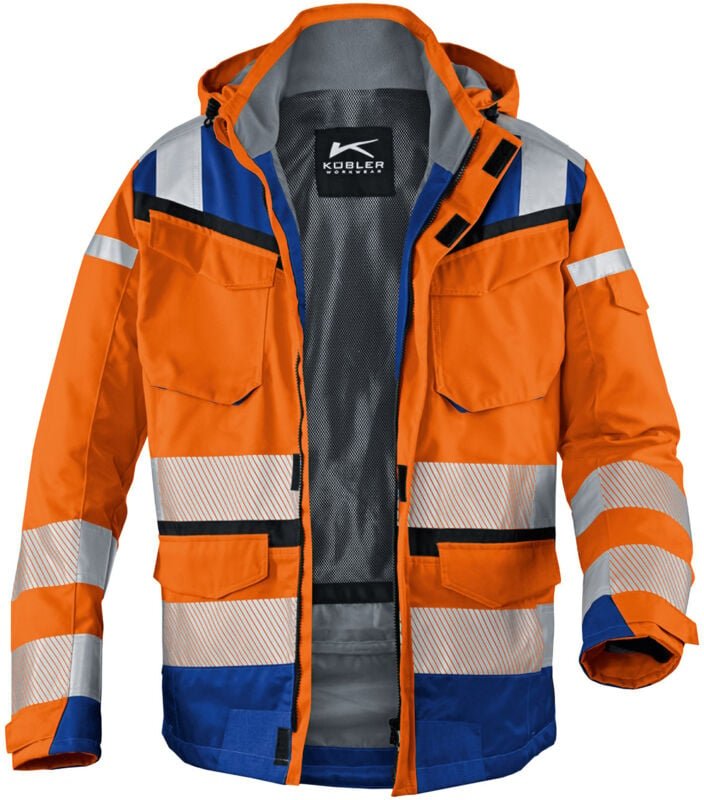 Kübler Wetterjacke reflectiq sympatex psa 2 warnorange/kbl.blau Gr. l