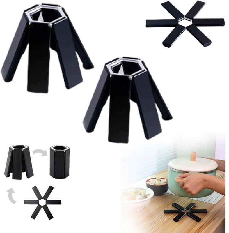 Faltbares Silikon-Wärmeisolierpad, Faltbares rutschfestes Wärmeisolier-Tischset, Dreieckspad aus Silikon, verwendet für ...