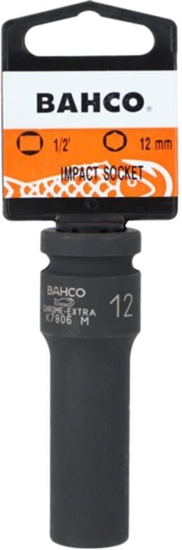 Bahco 1/2 Kraft-Steckschlüssel-Einsatz, 6kant, lang, SW 10 mm, SB-Verpackung