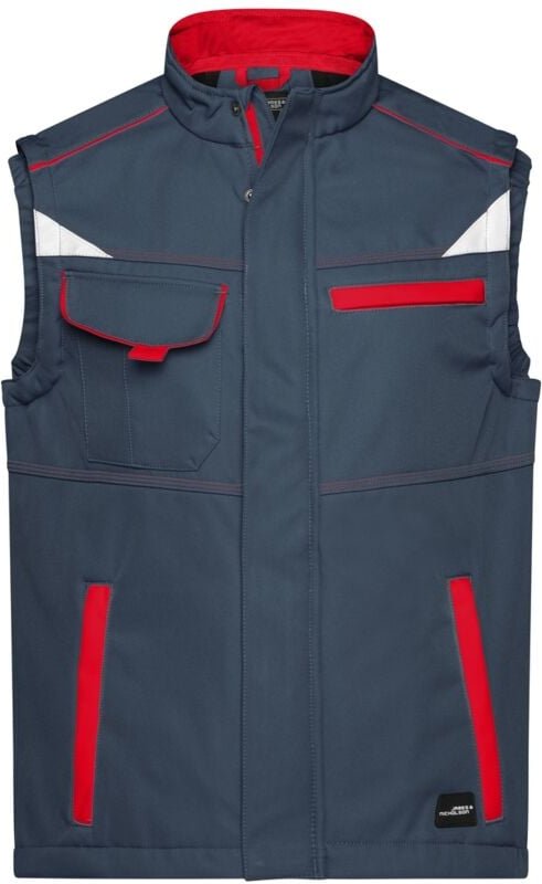 James&nicholson - Softshellweste Wind- und wasserabweisend JN852 Gr. 2XL carbon/red