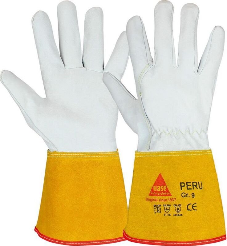 Hase Safety Gloves - Hase Schweißerhandschuh Nappaleder peru, Gr. 10 natur-braun
