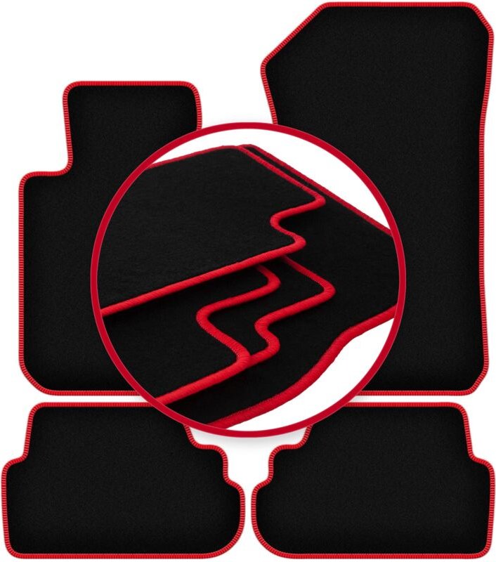 CARLUX-RED Auto-Fußmatten für: BMW 1 E81 Fließheck (2004-2011)