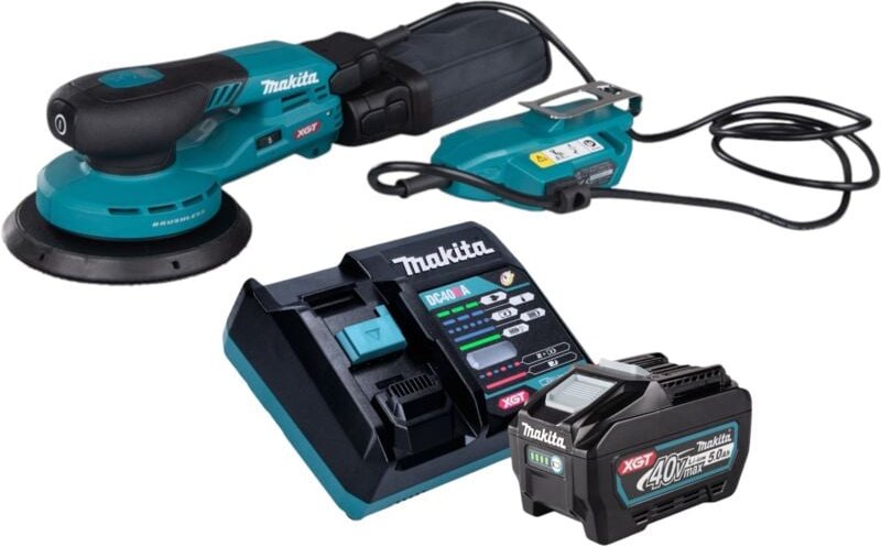 Makita BO 002 CGT101 Akku Exzenterschleifer 40 V max. 150 mm 5,0 mm Hub Brushless + 1x Akku 5,0 Ah + Ladegerät