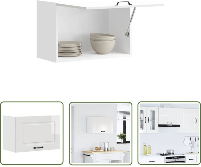 The Living Store - vidaXL Küchen-Hängeschrank Kalmar Hochglanz-Weiß Holzwerkstoff