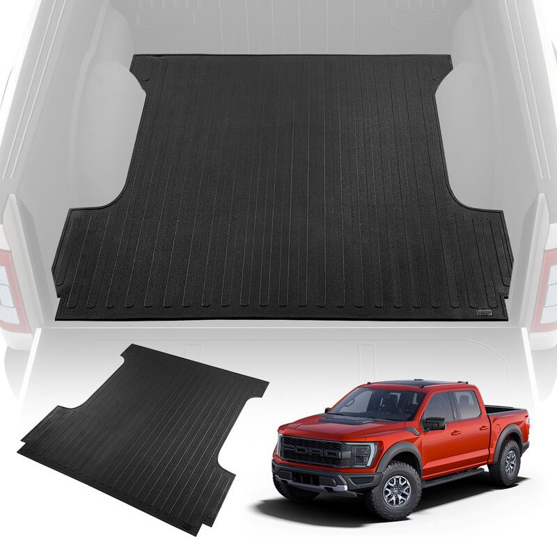 VEVOR 2015–2023 FORD F150 LKW-Ladeflächenmatte 1690 x 1625 x 6,2 mm, Rutschfest Kratzfest Gummi Ladeflächenmatte, Schwar...