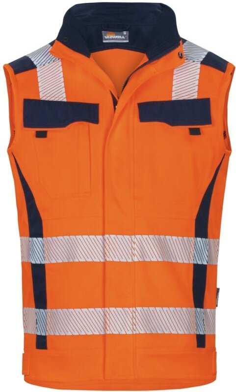 Vizwell - Warn-Weste VWT189 Flex-HiVis s leuchtorange/marine