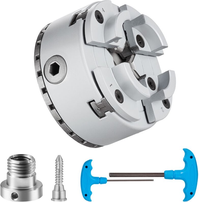 Mophorn - KP96 Drehfutter, 4-Backen, 3,75 Zoll Durchmesser, selbstzentrierendes Metallfutter, Präzisionsbearbeitungswerk...